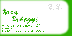 nora urhegyi business card